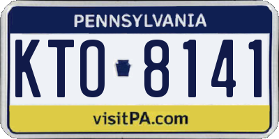 PA license plate KTO8141