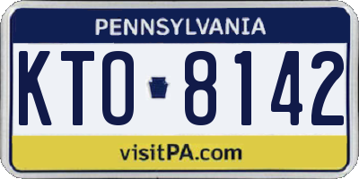 PA license plate KTO8142