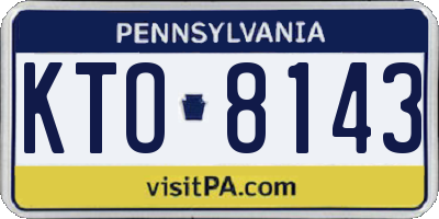 PA license plate KTO8143