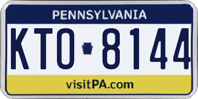 PA license plate KTO8144