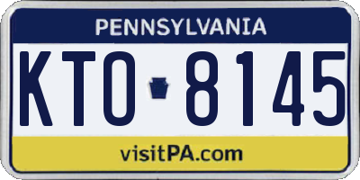 PA license plate KTO8145
