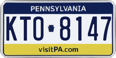 PA license plate KTO8147