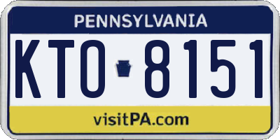 PA license plate KTO8151