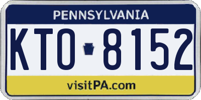 PA license plate KTO8152