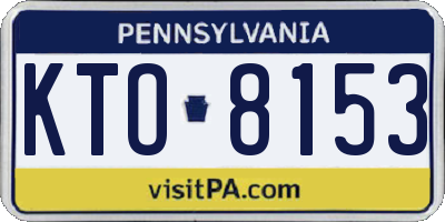 PA license plate KTO8153