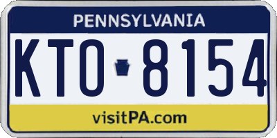 PA license plate KTO8154
