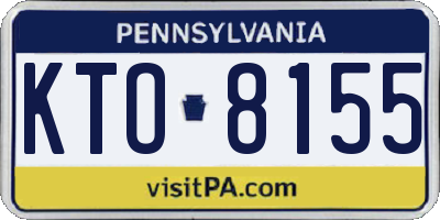 PA license plate KTO8155