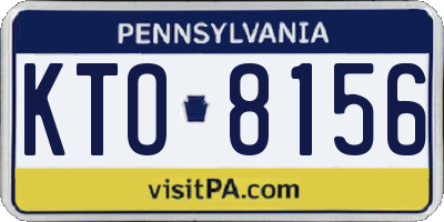 PA license plate KTO8156