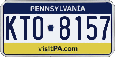 PA license plate KTO8157