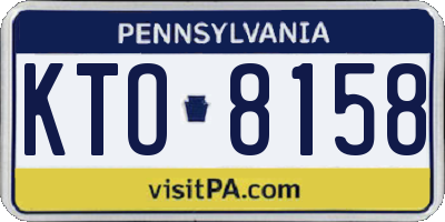 PA license plate KTO8158