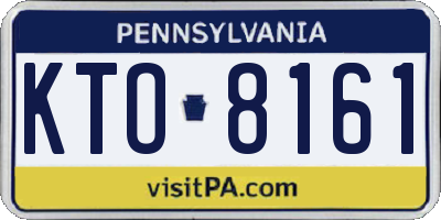 PA license plate KTO8161