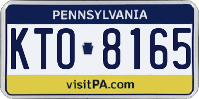 PA license plate KTO8165
