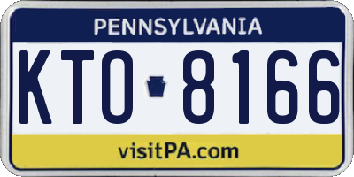 PA license plate KTO8166