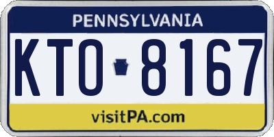 PA license plate KTO8167