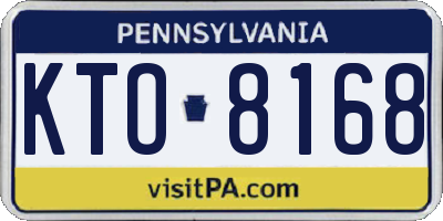 PA license plate KTO8168