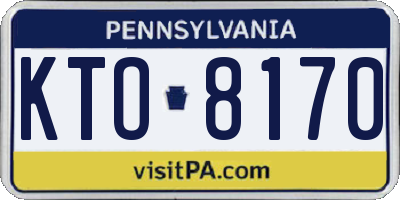 PA license plate KTO8170