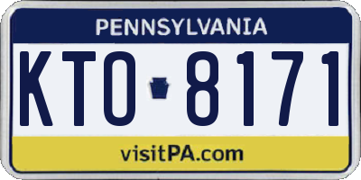 PA license plate KTO8171