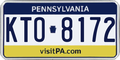 PA license plate KTO8172