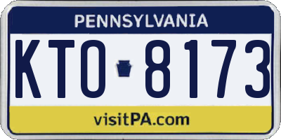 PA license plate KTO8173