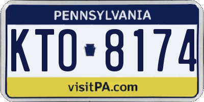 PA license plate KTO8174