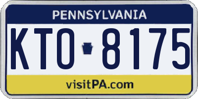 PA license plate KTO8175