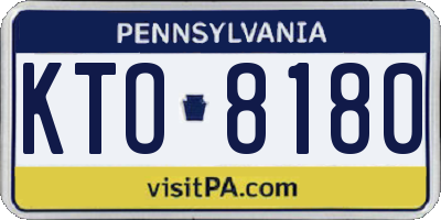 PA license plate KTO8180