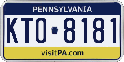 PA license plate KTO8181