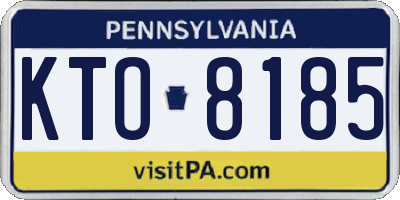PA license plate KTO8185