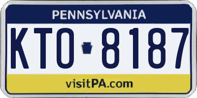 PA license plate KTO8187