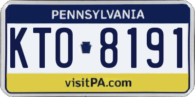 PA license plate KTO8191