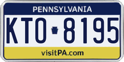 PA license plate KTO8195