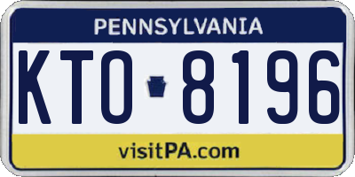 PA license plate KTO8196