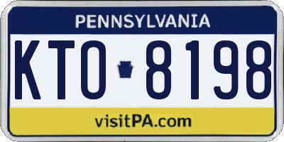 PA license plate KTO8198