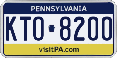 PA license plate KTO8200