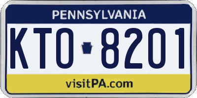 PA license plate KTO8201
