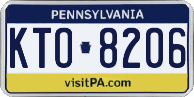 PA license plate KTO8206