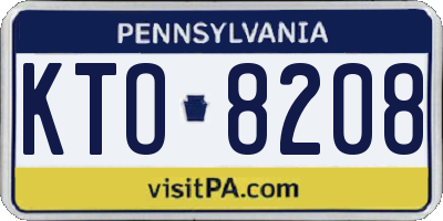 PA license plate KTO8208