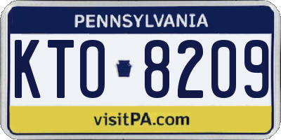 PA license plate KTO8209