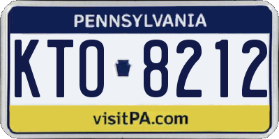PA license plate KTO8212