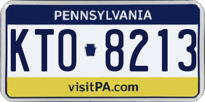 PA license plate KTO8213