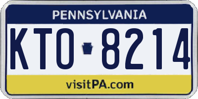 PA license plate KTO8214
