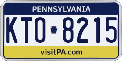 PA license plate KTO8215