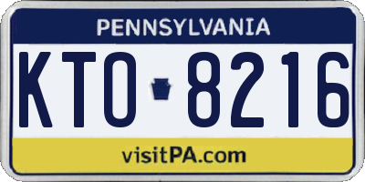 PA license plate KTO8216