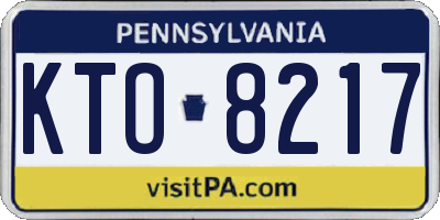 PA license plate KTO8217