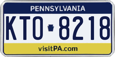 PA license plate KTO8218