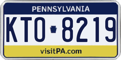 PA license plate KTO8219