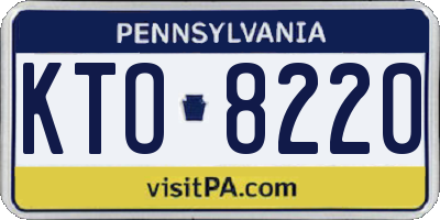 PA license plate KTO8220