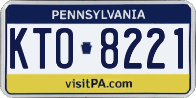 PA license plate KTO8221