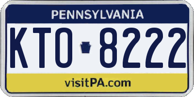 PA license plate KTO8222