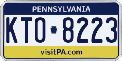 PA license plate KTO8223